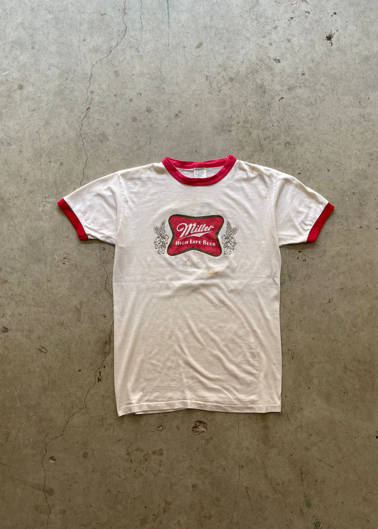 1990s "MILLER BEER" RINGER TEE - L