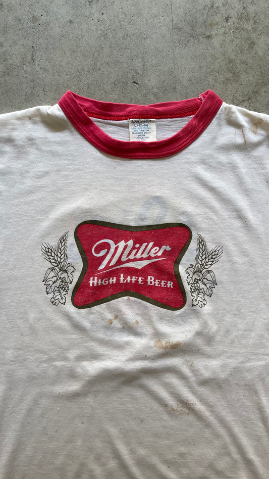 1990s "MILLER BEER" RINGER TEE - L