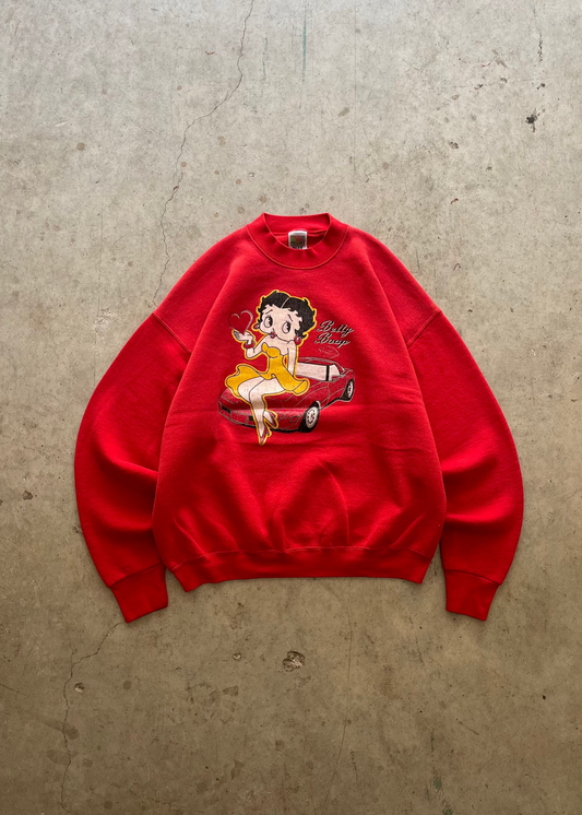 1990S "BETTY BOOP" RED SWEATSHIRT - XL