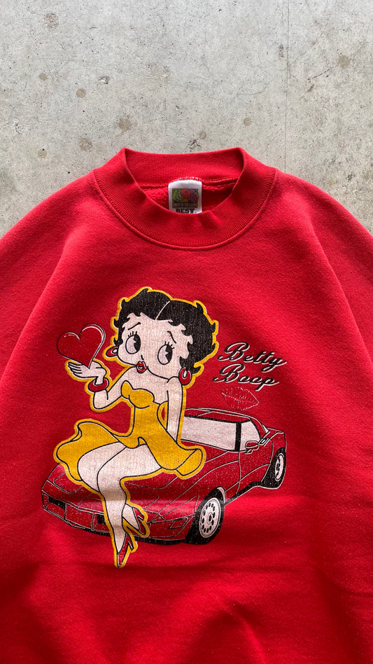 1990S "BETTY BOOP" RED SWEATSHIRT - XL