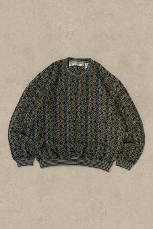 1990S - GREEN/BLUE SWEATER - M