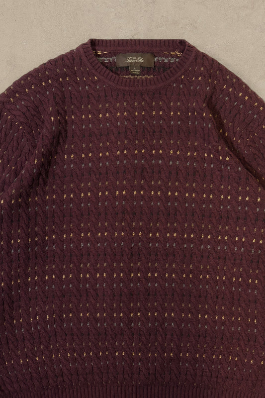 1990S - BURGUNDY SWEATER - L