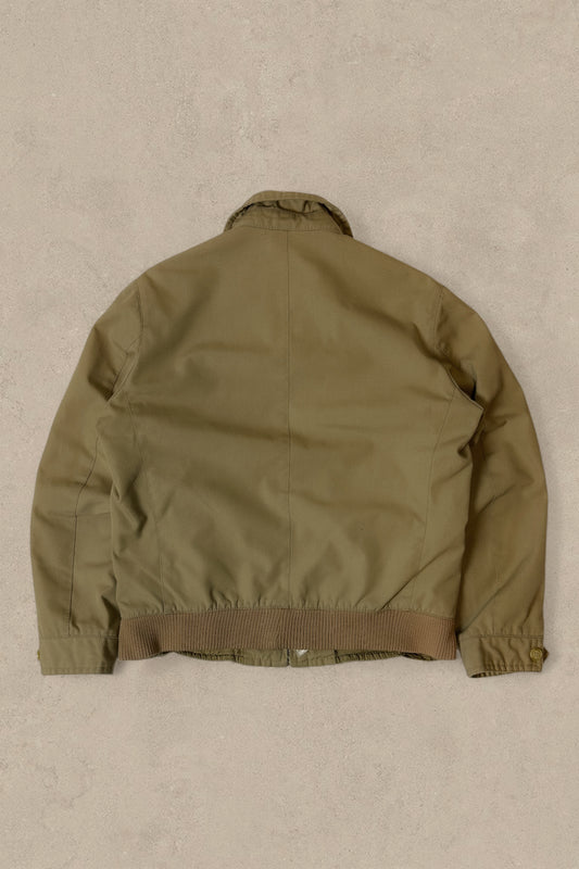1990S - CREAM BOMBER FLIGHT JACKET - M