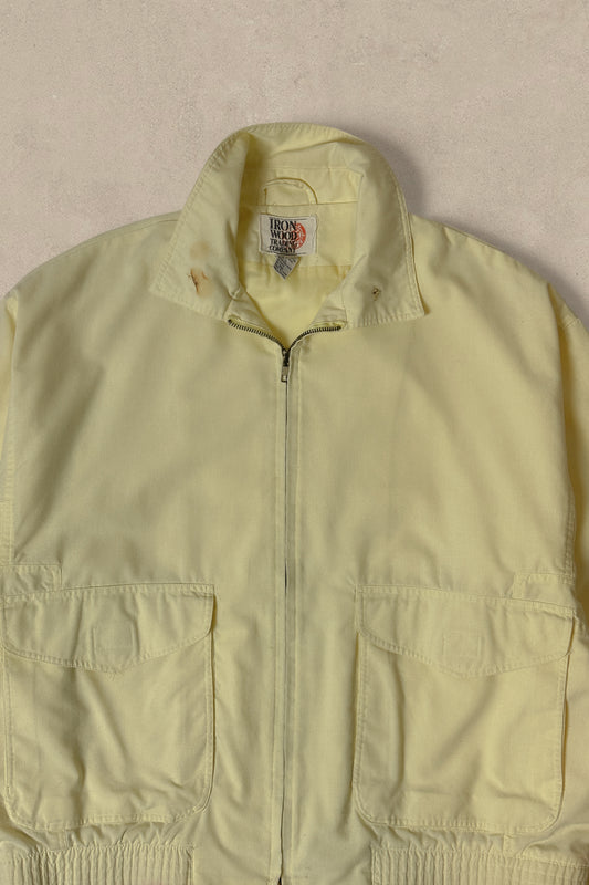 1990S - YELLOW WORKWEAR LIGHT JACKET - L
