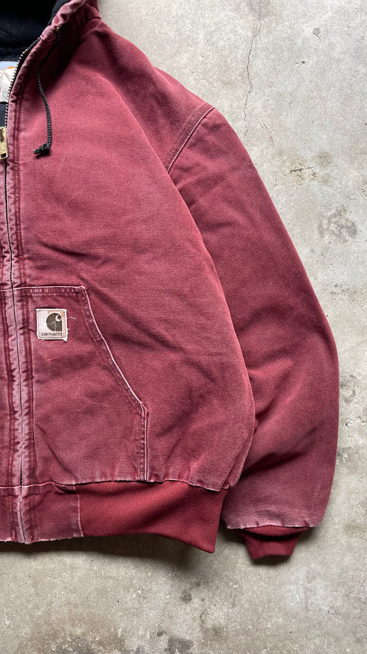 1990S CARHARTT ACTIVE CHERRY RED JACKET - XL