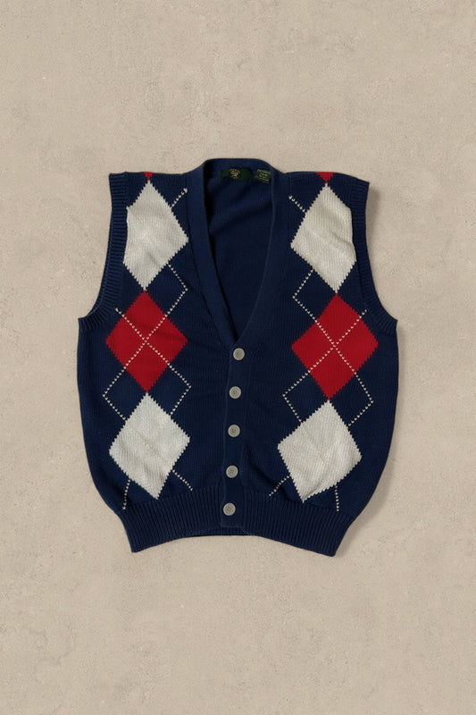 1990S - NAVY/WHITE VEST - M