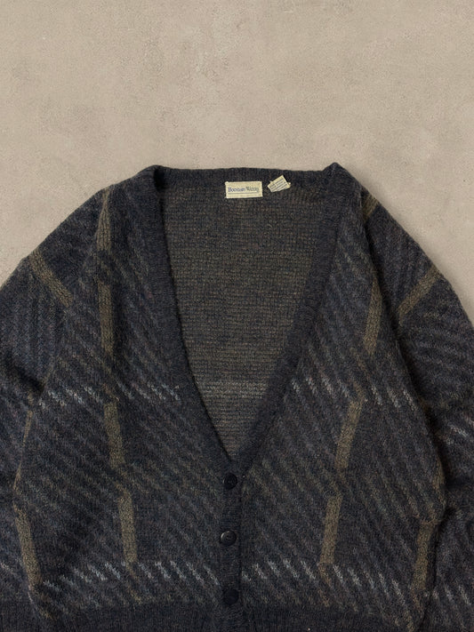 1990S BLACK/NAVY CARDIGAN - M