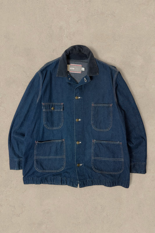 1980S - DENIM SEARS BARN CHORE JACKET - XL