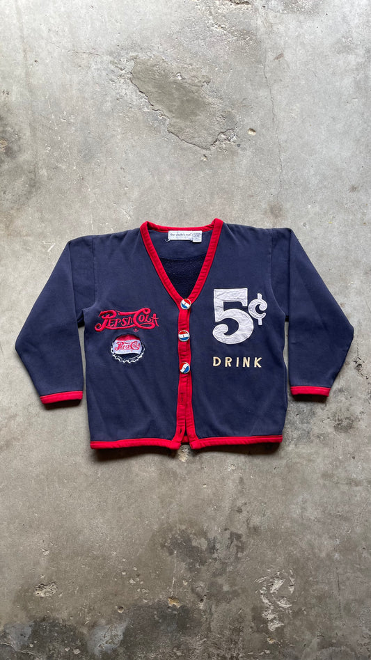 1990S PEPSI COLA CARDIGAN SWEATER RED/NAVY - L