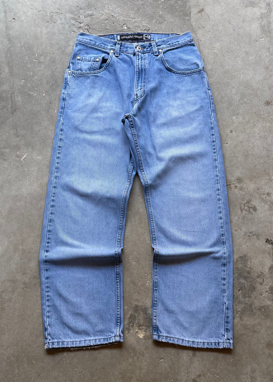 1990S LEVIS SILVER TAB "STRAIGHT + LOOSE" LIGHT DENIM JEANS - 32X32