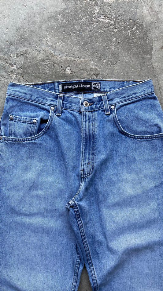 1990S LEVIS SILVER TAB "STRAIGHT + LOOSE" LIGHT DENIM JEANS - 32X32