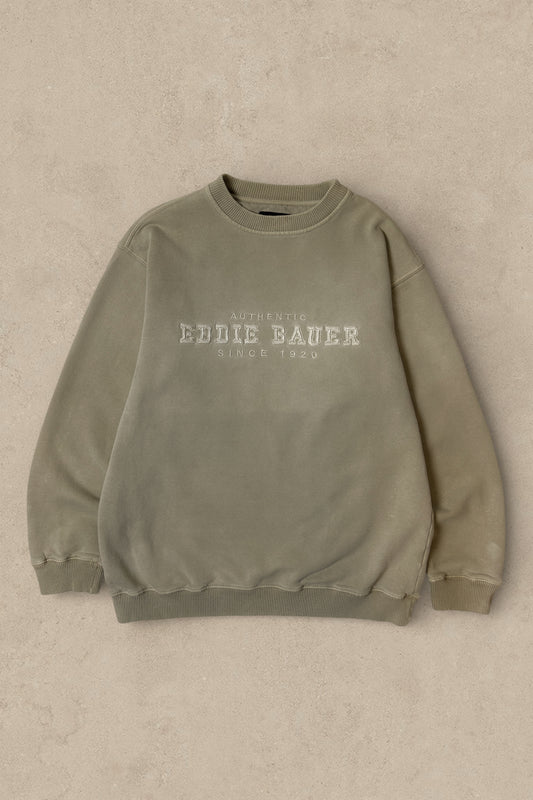 2000S - BEIGE EDDIE BAUER SWEATSHIRT - L