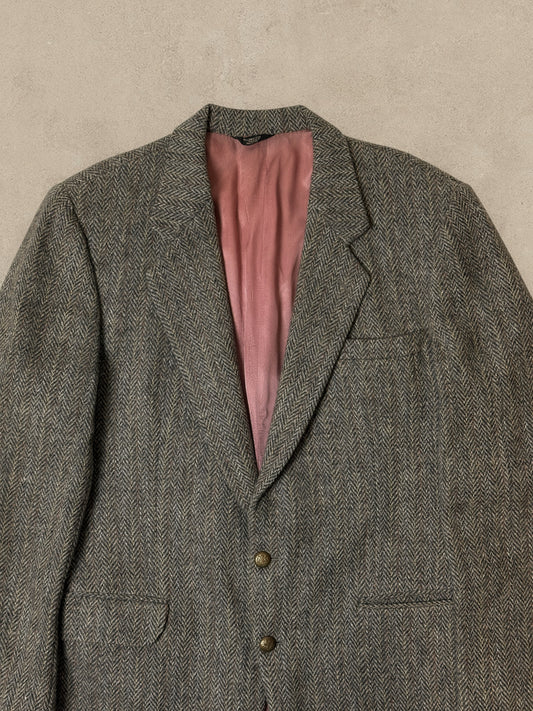 1990S - GREY TWEED SPORT BLAZER - L/XL