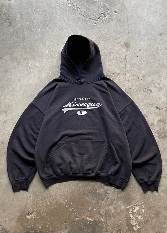 1990S PROPERTY OF MINOCQUA WISCONSIN HOODIE FADED - XXL