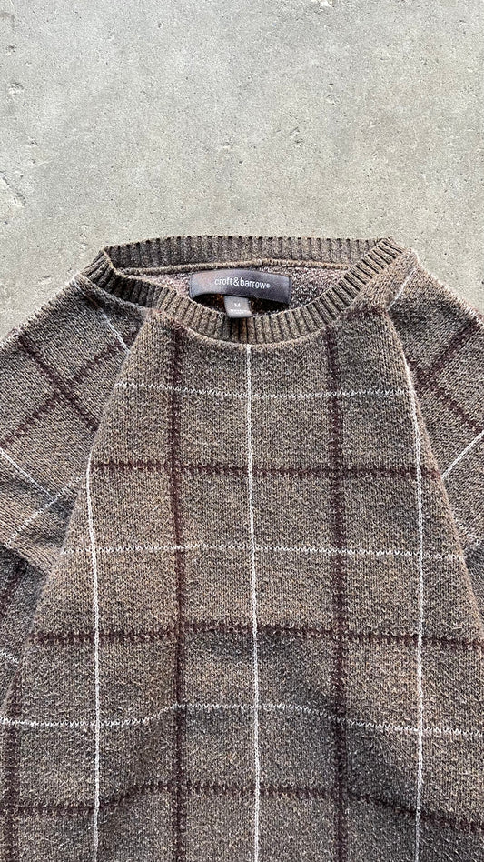 2000S PATTERENED SWEATER BEIGE/BROWN - M