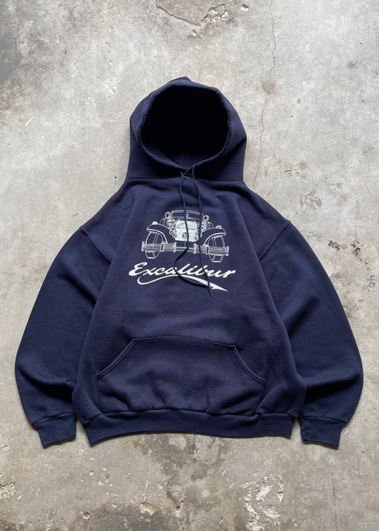 1990S RUSSEL ATHLETICS FADED EXCALIBUR HOODIE - XL
