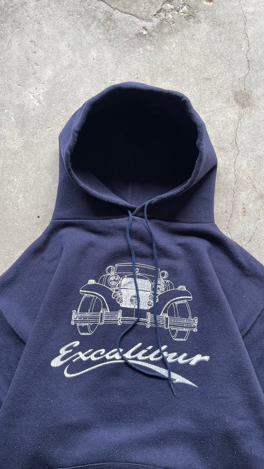 1990S RUSSEL ATHLETICS FADED EXCALIBUR HOODIE - XL