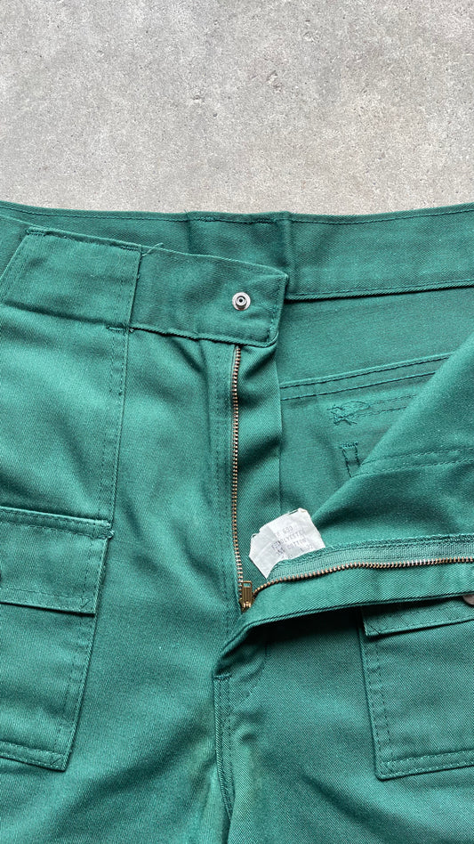 1990S BOY SCOUT TWO POCKET SHORTS GREEN - 34
