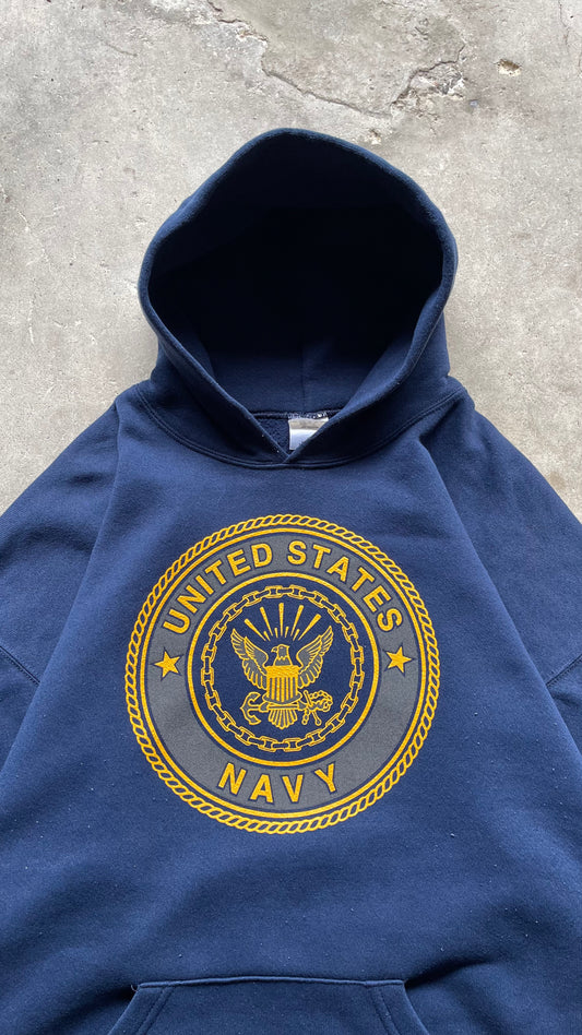 1990S US NAVY HOODIE - XL