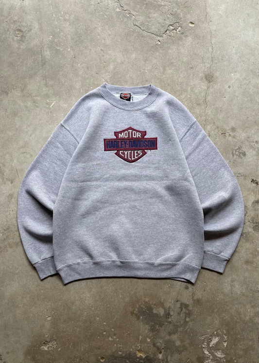 2000S HARLEY DAVIDSON GREY CREW - L