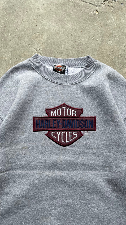 2000S HARLEY DAVIDSON GREY CREW - L