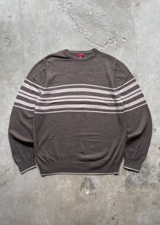 2000S MERONA STRIPED SWEATER BROWN - L
