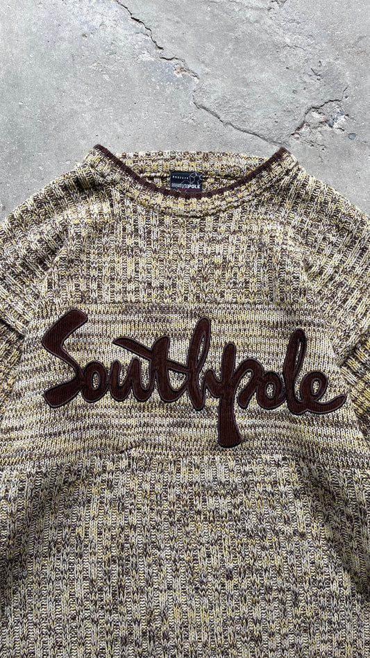 2000S SOUTHPOLE KNIT SWEATER BROWN - L