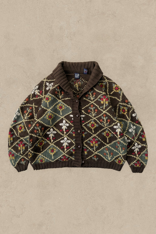 1990S - BROWN GAP WOOL SWEATER - L (W)