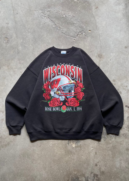 1990S WISCONSIN ROSEBOWL BLACK CREW - XL