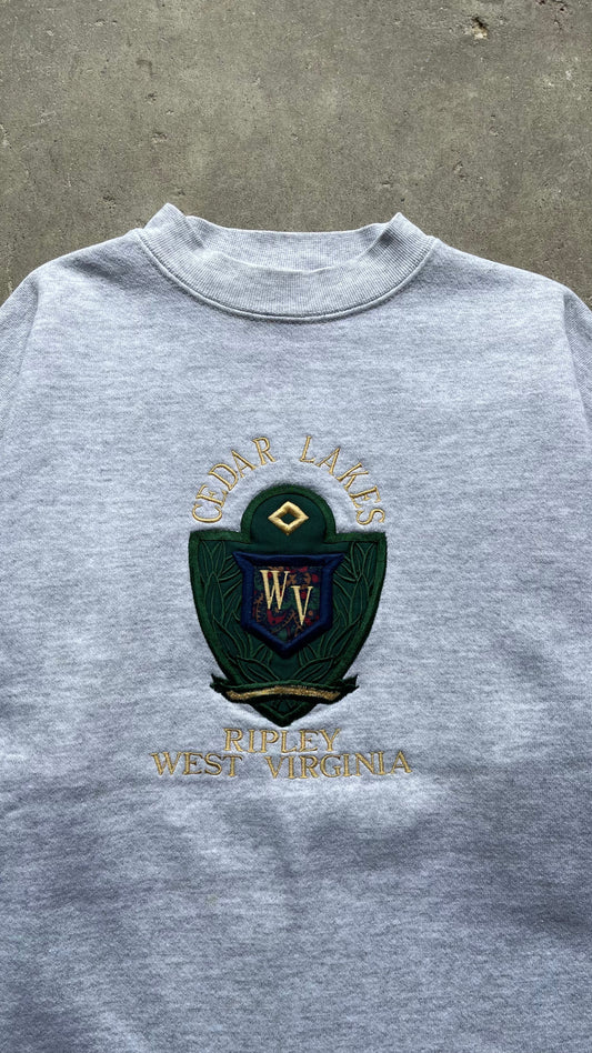 1990S CEDAR LAKES WEST VIRGINIA GREY CREW - L