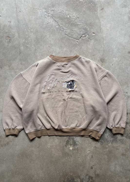 1990S PURDUE BEIGE CREW - XL