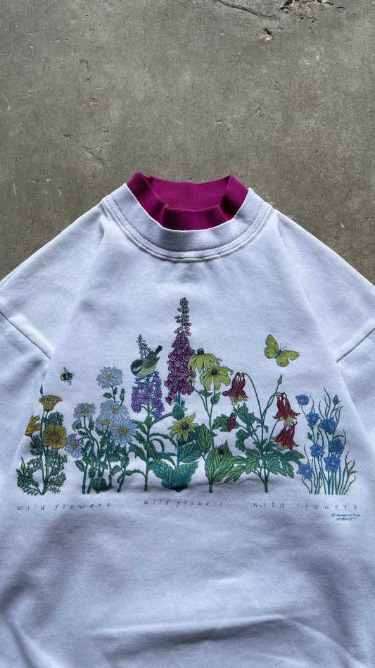 1990S GRANDMA FLOWERS SWEATSHIRT - M