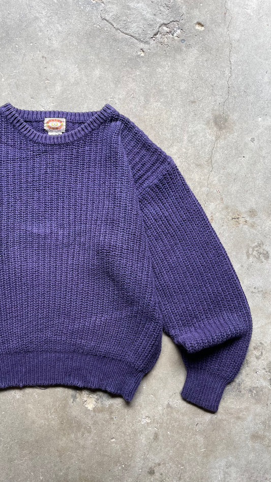 1980S BANANA REPUBLIC KNIT SWEATER PURPLE - XL