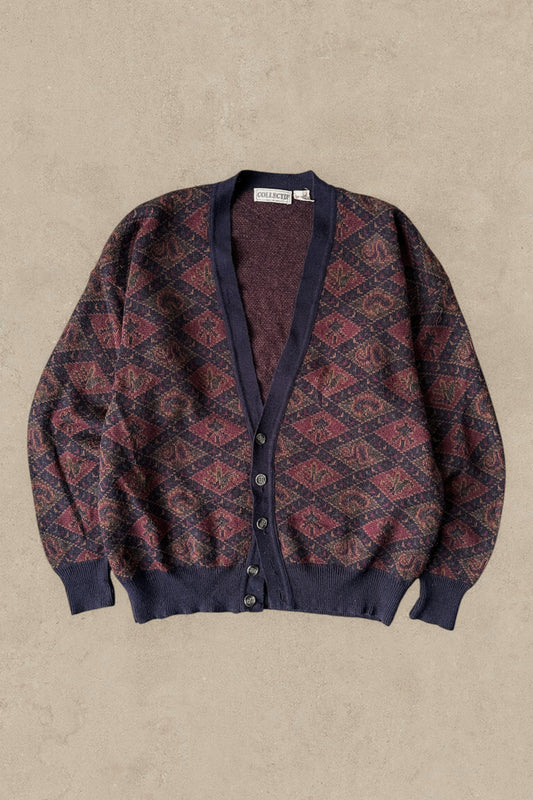 1990S - PURPLE CARDIGAN - L