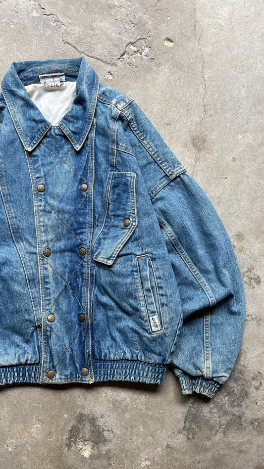 1990S GUESS DENIM LIGHT WASHED JACKET - L