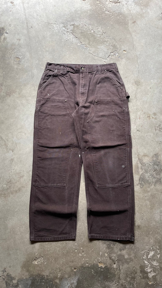 2000S CARHARTT DOUBLE KNEE MOCHA PANTS - 36X30