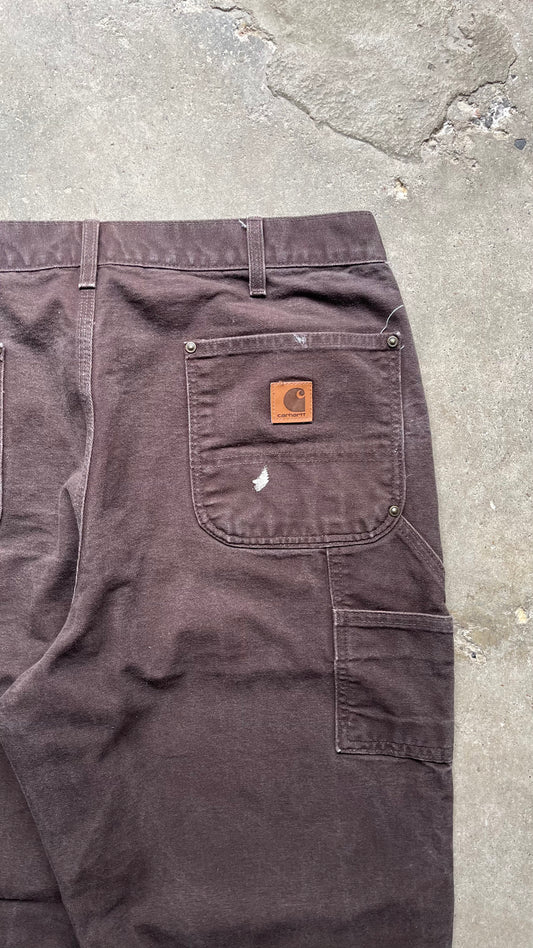 2000S CARHARTT DOUBLE KNEE MOCHA PANTS - 36X30