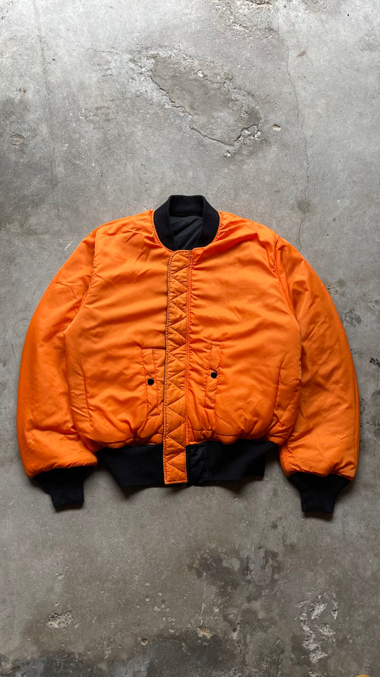 1990S ALPHA INDUSTRIES BOMBER FLIGHT REVERSIBLE JACKET - L