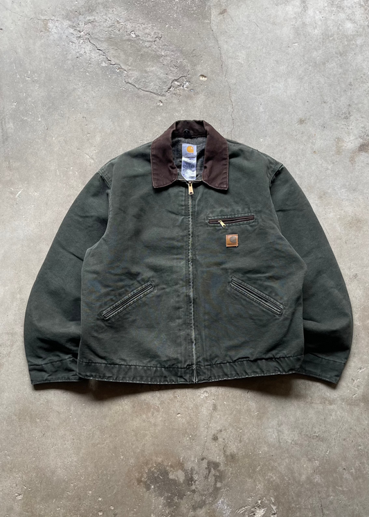 1990S DETROIT CARHARTT JACKET OLIVE - XL