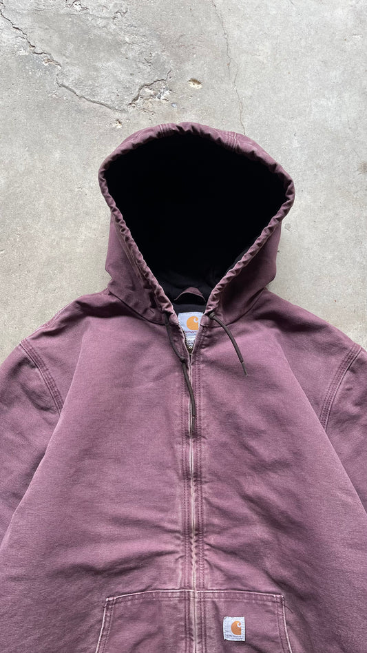 1990S FADED CARHARTT JACKET PURPLE - XXL