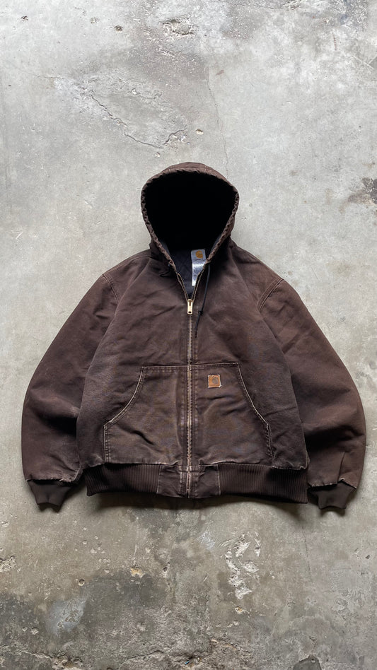 1990S FADED CARHARTT JACKET BROWN - L