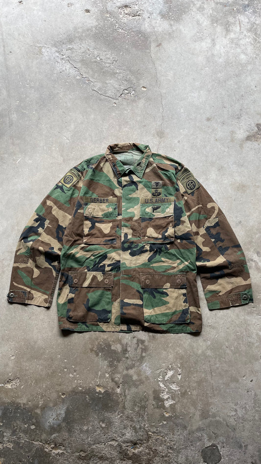 1990S MILITARY CHORE CAMO JACKET - M