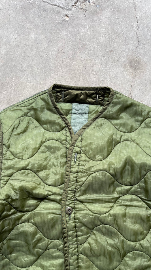 1990S MILITARY LINER JACKET GREEN - M
