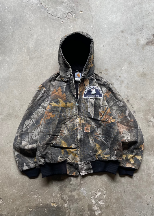 1990S CARHARTT DISTRESSED REALTREE JACKET - L