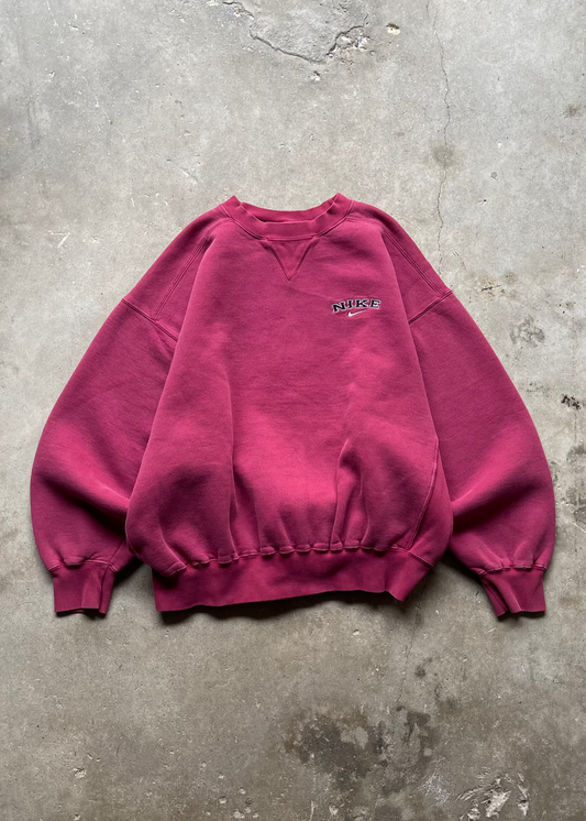 1990S NIKE SWOOSH SWEATSHIRT RED - M