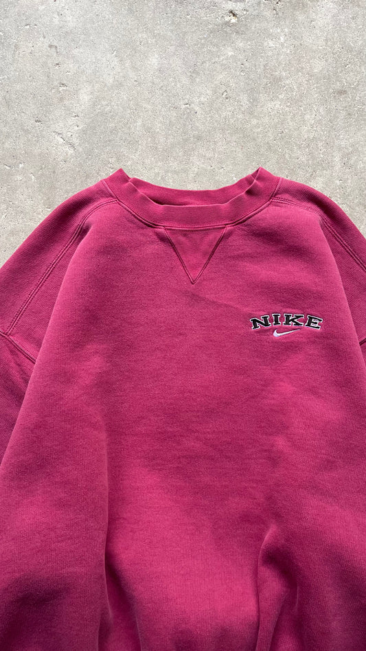 1990S NIKE SWOOSH SWEATSHIRT RED - M