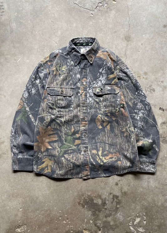 1990S MOSSY OAK REALTREE BUTTON UP - M