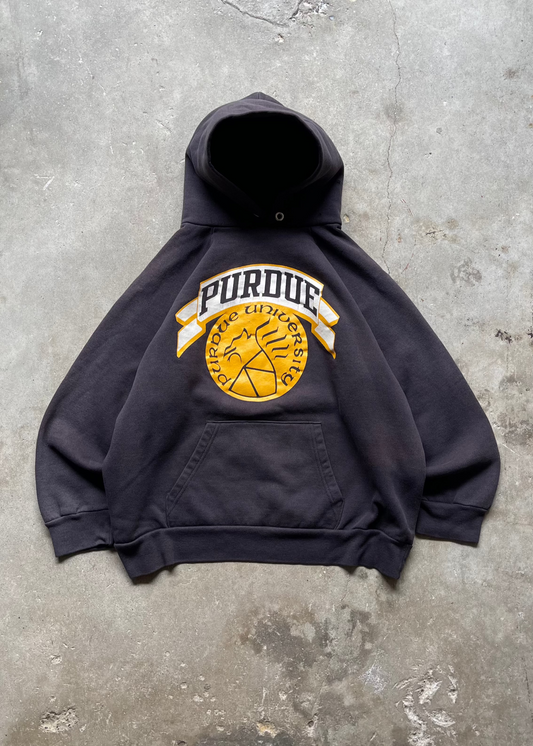 1990S FADED PURDUE UNIVERSITY HOODIE BLACK - S