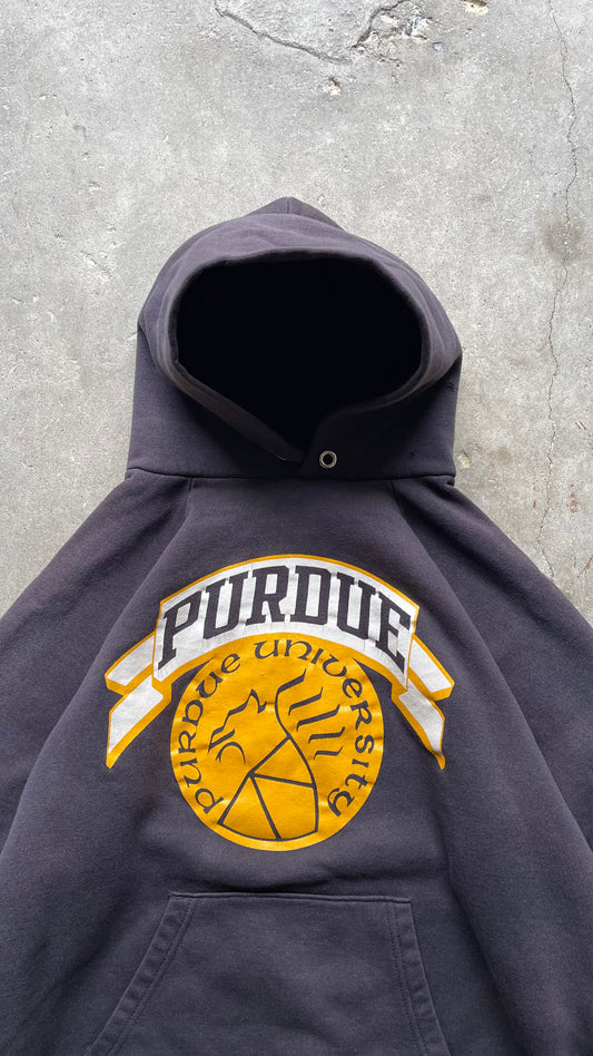 1990S FADED PURDUE UNIVERSITY HOODIE BLACK - S