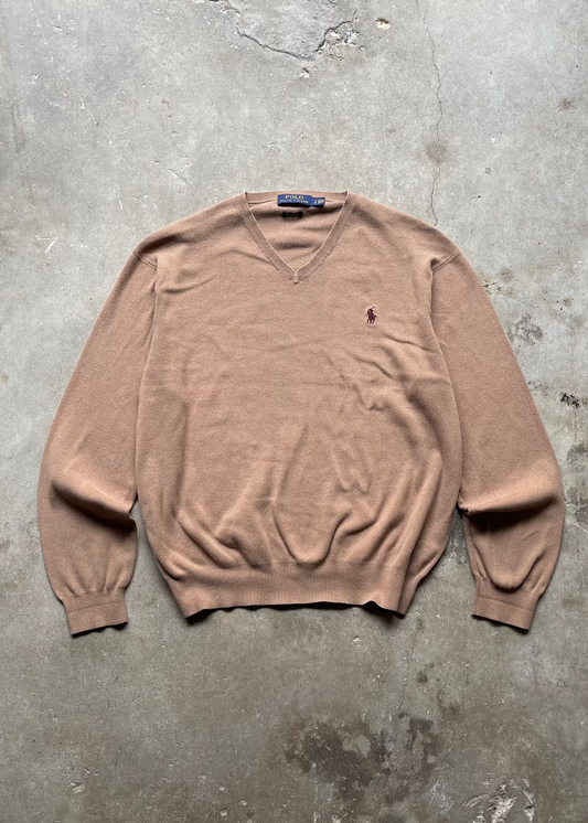 2000S POLO RALPH LAUREN KNIT SWEATER BEIGE - L